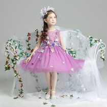 Summer Flower Fairy Children's Wedding Dress Girls Performance Evening Dress Piano Performance Show Girls Princess Dress