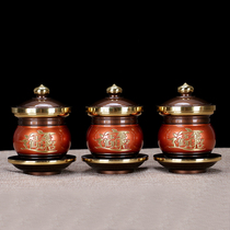 Buddha Church Holy Water Cup Trick into the treasure and treasure Bronze Cup Guanyin for the Buddha Word Lotus Pure water glass to worship the Buddhas front cup