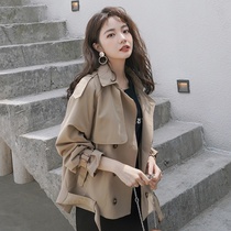 British style short windbreaker womens autumn 2021 New Korean version of loose little man Joker womens temperament jacket