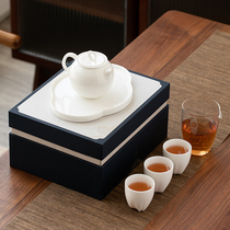 Small set of Kung Fu tea set Home office teacup Teapot dry brewing plate Taichung-style simple ceramic tea making