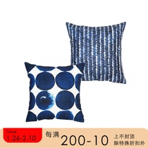 Draft Nordic ins Summer Homestay Bedroom Sofa Bedside Living Room Floating Window Pillow Pillow Ink Dot Blue
