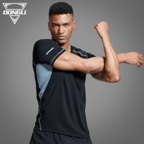 Fitness short-sleeved mens gym loose running t-shirt outdoor basketball sweat-absorbing loose breathable sports top clothes