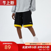 ZONOS 2021 summer new color fake two-piece shorts mens loose breathable sports leisure drawstring five-point pants