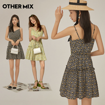 OtherMix French afternoon tea dress 2021 summer new temperament floral women's condole belt skirt tide