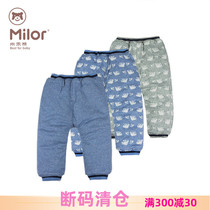 (Thick and large) Milo bear winter cotton pants knitted super thick pants male children big pp pants warm 2157