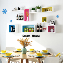 Wall Wall creative Plaid TV background wall decorative frame living room wall shelf room wall shelf