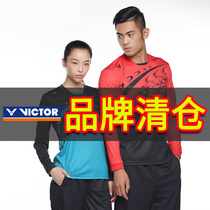 Special Clearance Wickdo Victory Men and Women Neutral Training Badminton Clothing Sportswear Long Sleeve Round Neck T-shirt 6200