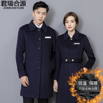 Hotel Foreman professional clothing woolen coat female middle length plus cotton sales department sales woolen overalls coat men