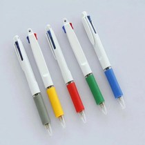 Press-motion bicolor pen plastic pen two color advertising pen print character bicolor pen transparent pen multicolored pen custom