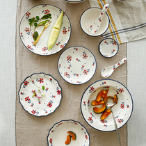 Blue Lotus Creative Ceramic Bowl Soup Plate Deep Plate Household Rice Bowl Noodle Bowl Soup Bowl Vegetable Plate Fish Plate Salad Bowl Salad Bowl