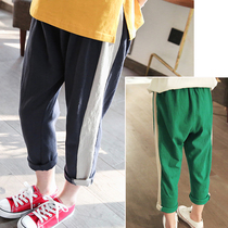 Girls  Sports Pants Pants Big virgin dress Little girl summer casual pants Childrens summer 2021 Korean version of Harun pants