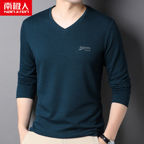 South Pole t-shirt male long sleeve cotton lower for mens autumn clothes 2022 new v collar spring autumn season thin undershirt