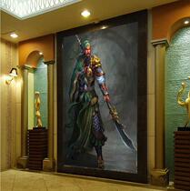 Guan Gong Guan Yu background wallpaper Wall living room martial arts hall porch corridor aisle tattoo shop mural