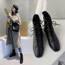 2020 autumn and winter new Martin boots womens British style chic boots womens thick-heeled flat motorcycle boots womens short tube tide