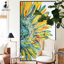 Cats eye mosaic fine cut painting entrance background wall Simple modern living room glass puzzle aisle mural tile