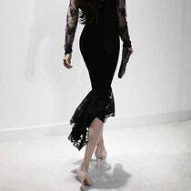  HChen Korean charming sexy wrap tight light milf human flavor oblique lotus leaf fishtail high waist skirt