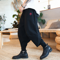 Hip-hop pants mens loose legs Haren pants hiphop street dance retro Chinese style embroidery social spirit guy