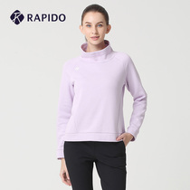 RAPIDO Spring womens elegant windproof basic easy-to-wear high-neck casual sports crew-neck sweater