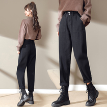 Pants with Martin boots women winter plus velvet padded pants autumn and winter women Boots Boots Boots pants denim pants