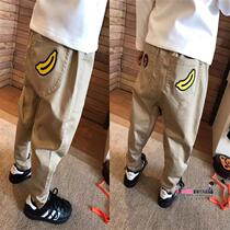 Japan BAPE Childrens Banana Kharen Pants Long Pants Spring Autumn Boy Girl Sports Pants Fit Pants Child Clothing
