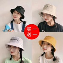 Fishermans hat couple pair mens and womens basin hat sun hat Korean version of sun hat embroidery Japanese soft sister Korean Leisure
