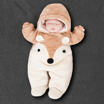 Female baby clothes clip cotton thickened newborn conjoined clothes autumn winter clothing first birth baby suit outfits outfits outfits