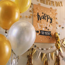 Nordic Style Black Gold Birthday Poster Baby 1st Birthday Arrangement Decorations Children Birthday Party Supplies