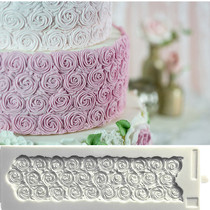 New food grade turned sugar cake silicone mold rose around the edge dry Pace decoration Mousse chocolate baking