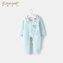 Baby autumn gear warm jumpsuit autumn and winter newborn baby clothes men and women baby clothes long sleeve