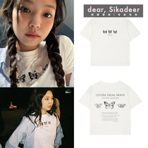 South Korea letter from moon moon letter butterfly short-sleeved womens short jacket jennie the same model
