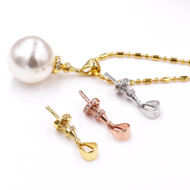 s925 sterling silver drop buckle drop support pearl pendant hollow holder DIY Pearl Silver accessories semi-finished handmade
