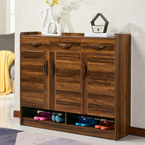 Solid wood color door shoe cabinet Simple modern foyer cabinet Economical space-saving household living room assembly entrance cabinet
