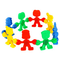 Baby animal building blocks Elf hand in hand puzzle building blocks Plastic childrens puzzle kindergarten early education toys