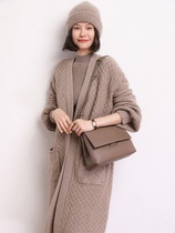 New pure cashmere thickened heavy industry cardigan coat womens casual loose lazy wind