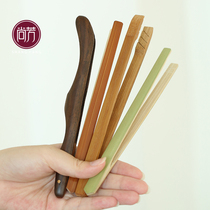 Shangfang Day Style Green Bamboo Tea Tea Clip Black Sandalwood Non-slip Bamboo Tea Clip Tea Duct Accessories Teacup Clip