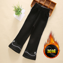Childrens clothing girls plus velvet pants autumn winter clothing 2021 New wear thick cotton pants casual Childrens Bell pants