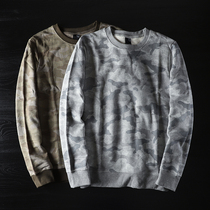  Foreign trade tail single mens camouflage sweater round neck tide brand autumn casual export original single cut standard sports jacket top