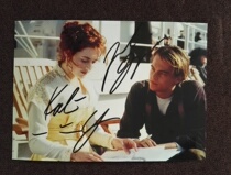 Leonardo DiCaprio Kate Winslet Autograph photo TITANIC 7 inch 11B