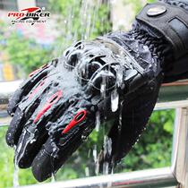 Motorcycle winter gloves waterproof and warm velvet thickened riding locomotive Knight anti-fall wind and cold touch screen men