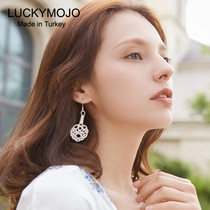 Turkey S99 sterling silver wire braided earrings womens hand-woven ancient silver wire craft EA-01