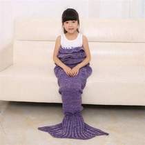 Children Knitted Mermaid Tail Blanket Sleeping Bag Mermaid Blanket