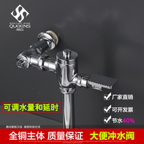 Dingshang full copper foot flush valve squatting toilet toilet delay valve horizontal adjustable stool Flushing Valve