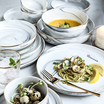 WUXIN Dishes Dish Home Individuality Creativity Eurostyle Minimalist Ceramic Bowl Tray Suit Day Style Cutlery Dish Soup Dish