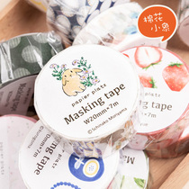 Spot Japanese PAPIER PLATZ Polka dot rabbit FLORET FOREST strawberry Washi tape whole roll hand book decoration