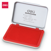 Deli ink pad 9891 quick-drying quick-drying red large Indonesian metal shell office financial supplies wholesale portable stamp rubber seal Press handprint Fingerprint printing Water-based pigment printing sludge box