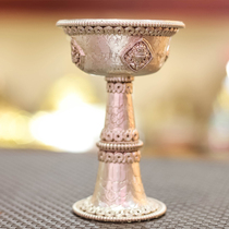 Buddha lamp long light Nepal Buddhist supplies copper carved lamp candle holder ghee lamp holder diameter 10cm