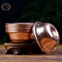 Pure copper hand beat water supply bowl for Cup Buddha Hall for bowl seven treasure Cup holy water cup seven 1 set