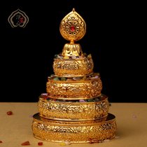 Six Sons Manzaban Alloy Antique Eight Treasures Manza Pan without bottom trumpet precious stones for Buddha hall offering supplies