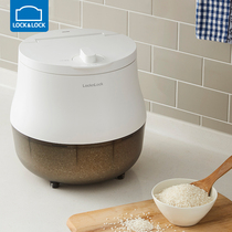 Music button rice bucket vacuum rice storage box insect-proof moisture-proof seal household round rice tank Miscellaneous grain cat and dog storage tank