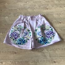 Cloud decoration totem 2021 original ethnic style womens hand-embroidered embroidered casual shorts wide-legged pants